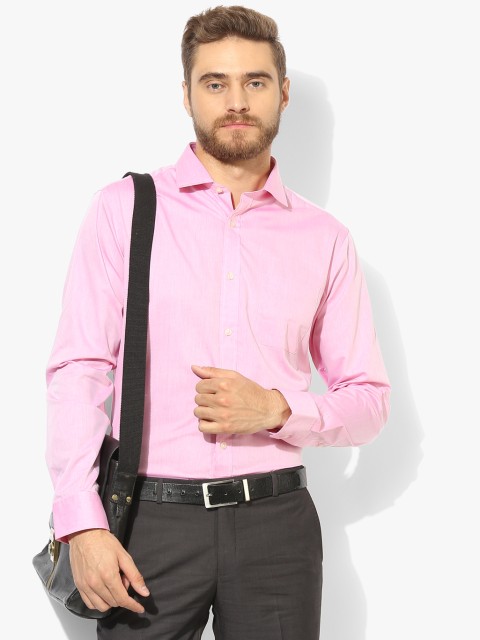 

Pink Solid Regular Fit Formal Shirt