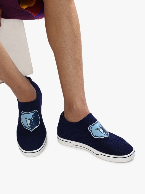 Memphis Grizzlies Navy Blue Slip-On Sneakers