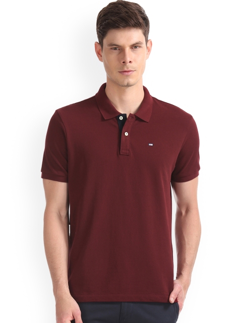 

Arrow Sport Men Maroon Solid Polo Collar T-shirt