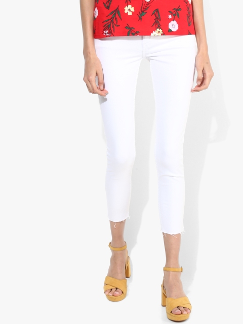 

MANGO White Solid Mid Rise Skinny Fit Jeans