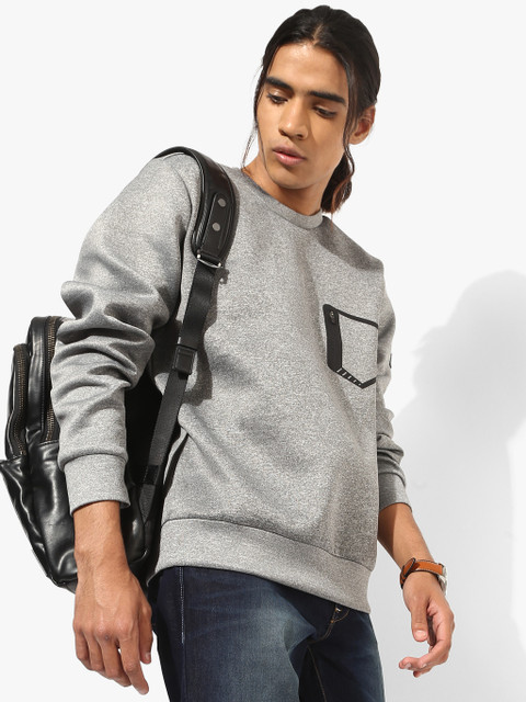 

Allen Solly Men Grey Solid Sweatshirt