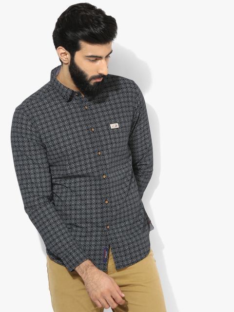 

U.S. Polo Assn. Denim Co. Men Black Printed Slim Fit Casual Shirt