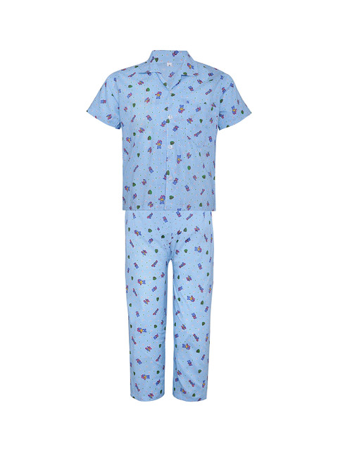 

Punkster Boys Blue Printed Night suit 6574B