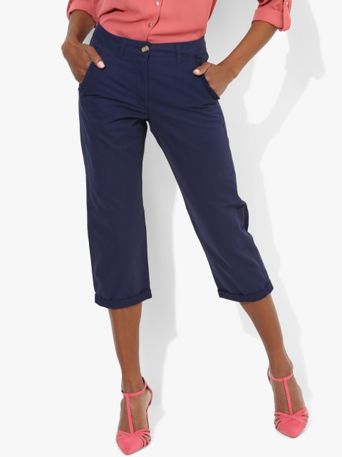 

Navy Blue Solid Regular Fit Chinos