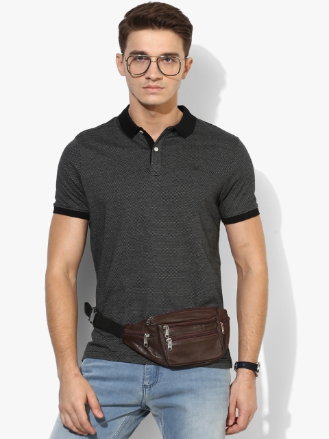 

Blackberrys Men Grey Printed Polo Collar T-shirt