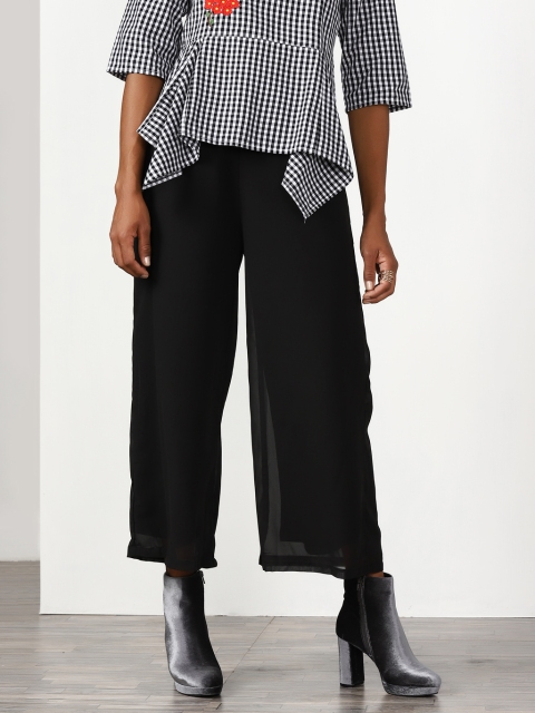 

Black Solid Straight Palazzo