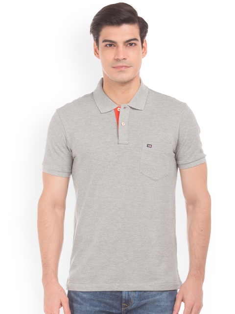 

Arrow Sport Men Grey Solid Polo Collar T-shirt