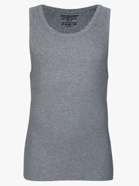 

Grey Self Design Round Neck Vest