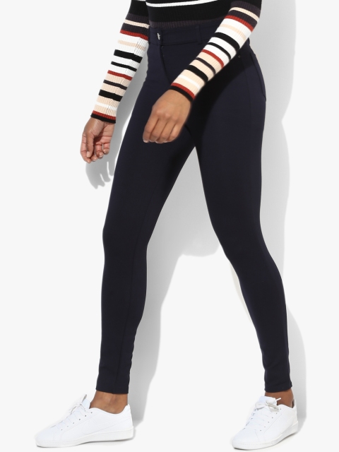 

DOROTHY PERKINS Women Navy Blue Solid Skinny Fit Chinos