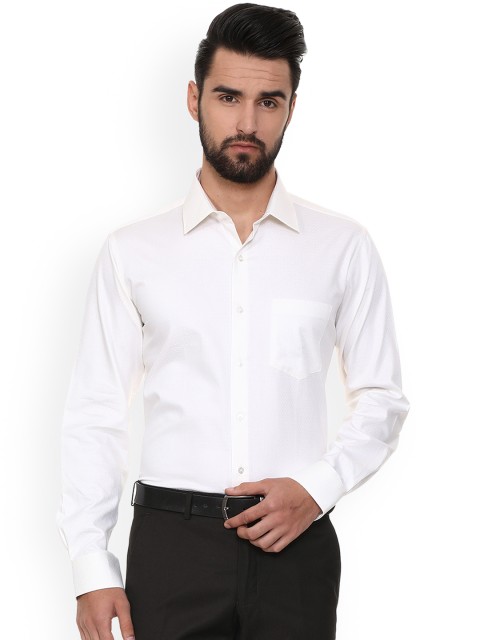 

Van Heusen Men White Regular Fit Self Design Formal Shirt