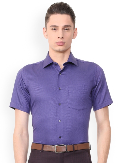 

Van Heusen Men Blue Regular Fit Self Design Formal Shirt