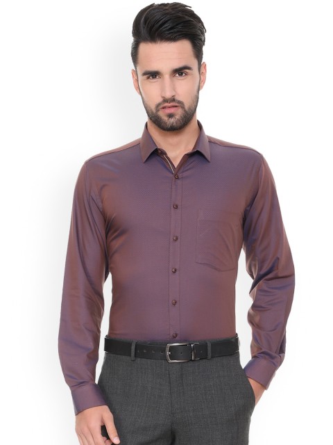 

Van Heusen Men Brown Regular Fit Self Design Formal Shirt
