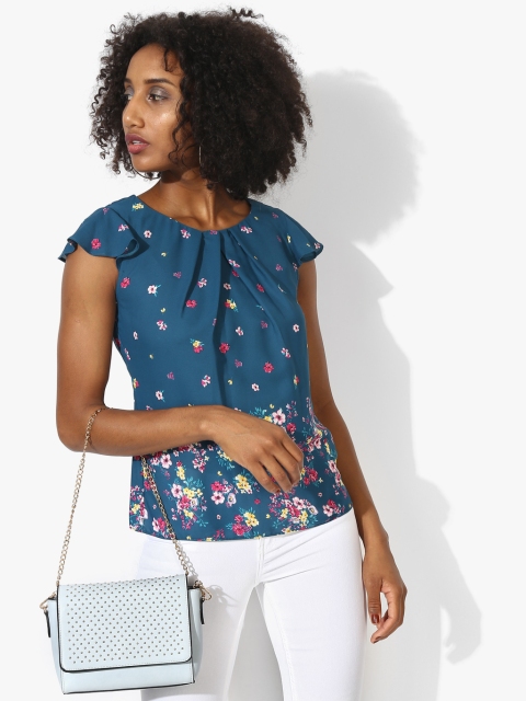 

Turquoise Blue Printed Blouse