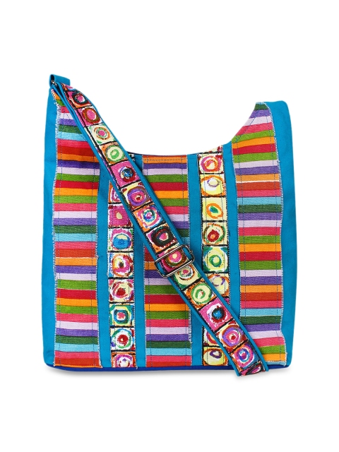 

Anekaant Multicoloured Striped Sling Bag, Multi