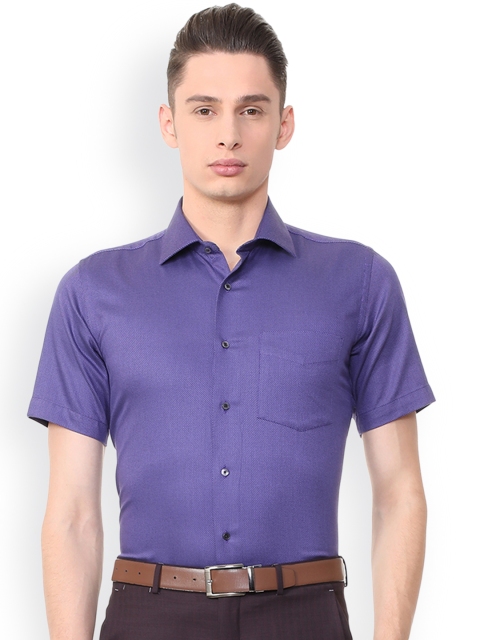 

Van Heusen Men Blue Regular Fit Self Design Formal Shirt