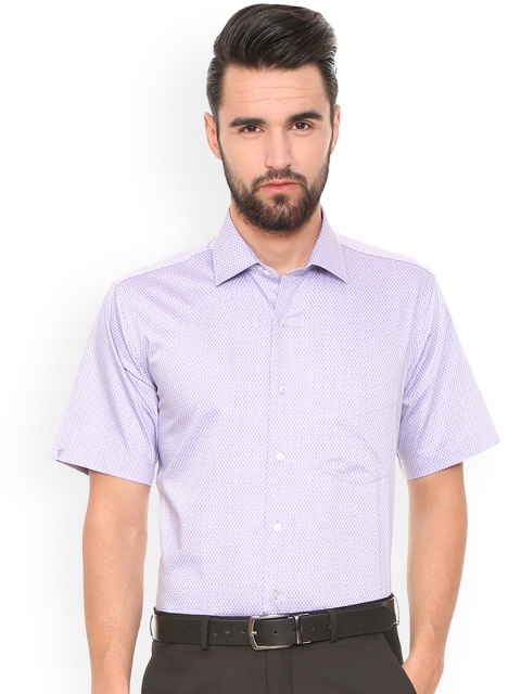 

Van Heusen Men Purple & Off-White Regular Fit Printed Formal Shirt