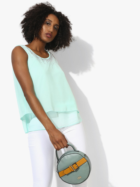 

DOROTHY PERKINS Women Sea Green Embellished Top