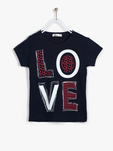 

Adams kids Girls Navy Blue Solid Top