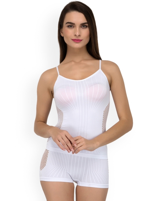 

Laceandme Women White Solid Shapewear Set 4240