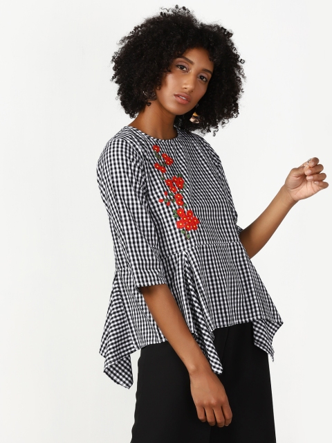 

Black Checked Pure Cotton Top