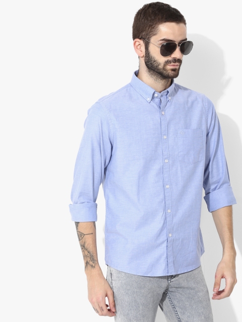 Arrow Sport Men Blue Slim Fit Solid Casual Shirt