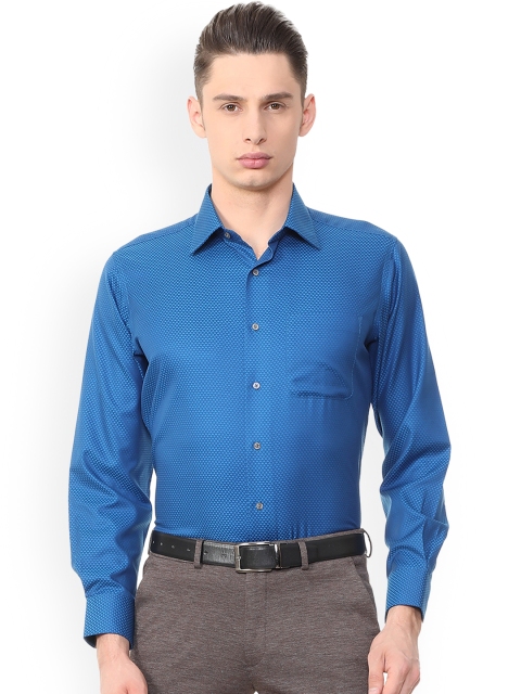 

Van Heusen Men Blue Regular Fit Self Design Formal Shirt