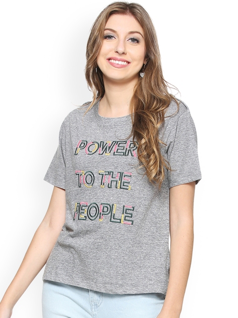

People Women Grey Printed Top