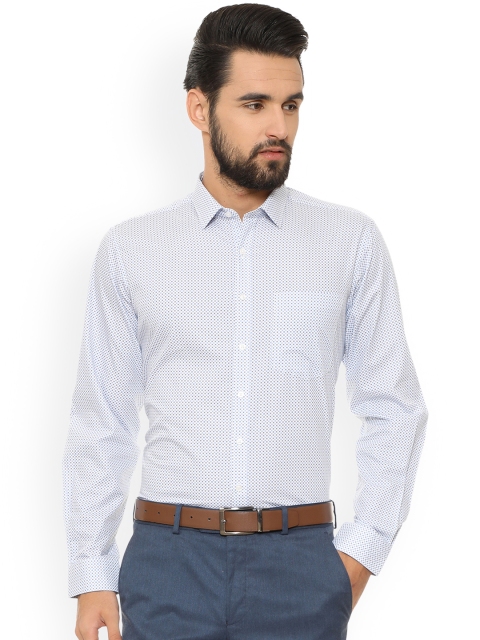 

Van Heusen Men White & Blue Regular Fit Printed Formal Shirt