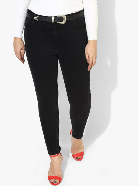 

DOROTHY PERKINS Women Black Solid Mid-Rise Skinny Fit Jeans