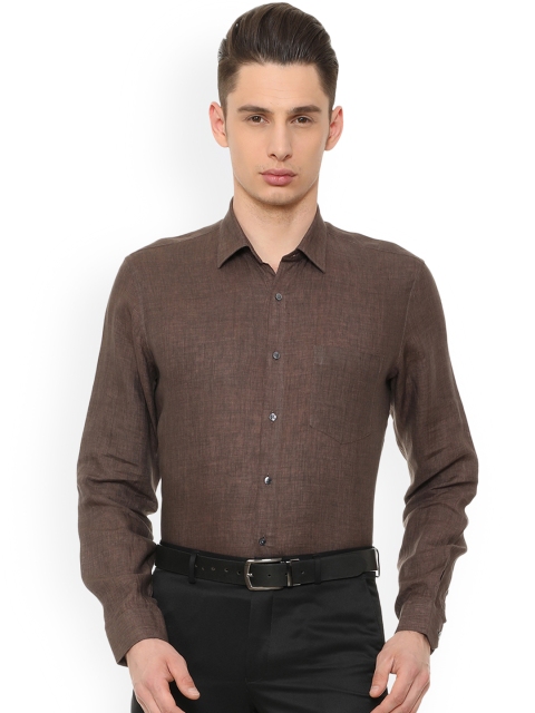 

Van Heusen Men Brown Slim Fit Solid Formal Shirt
