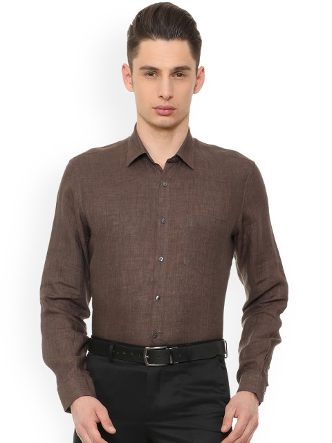 

Van Heusen Men Brown Slim Fit Solid Formal Shirt
