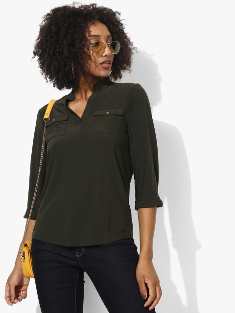 

Olive Solid Blouse