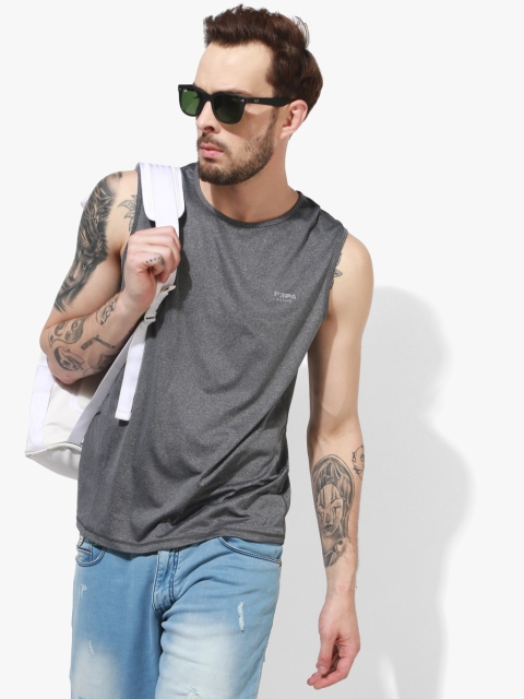 

Dark Grey Textured Regular Fit Round Neck T-Shirt
