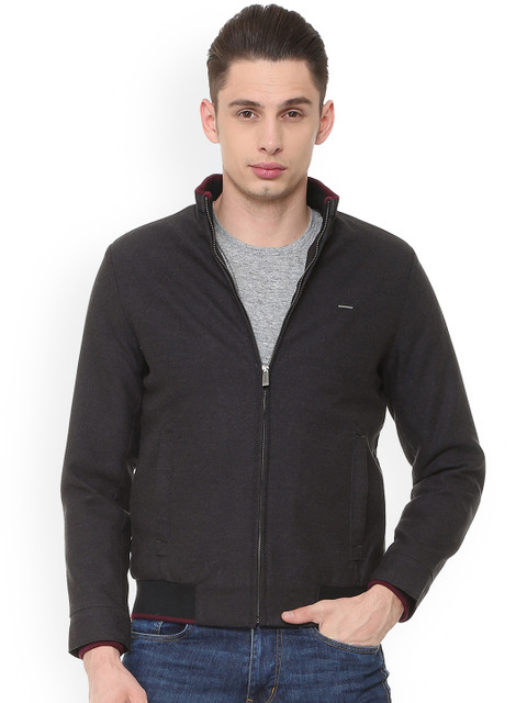 

Van Heusen Men Black Solid Bomber