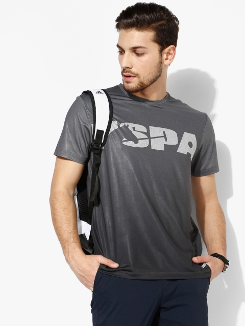 

Grey Printed Regular Fit Round Neck T-Shirt