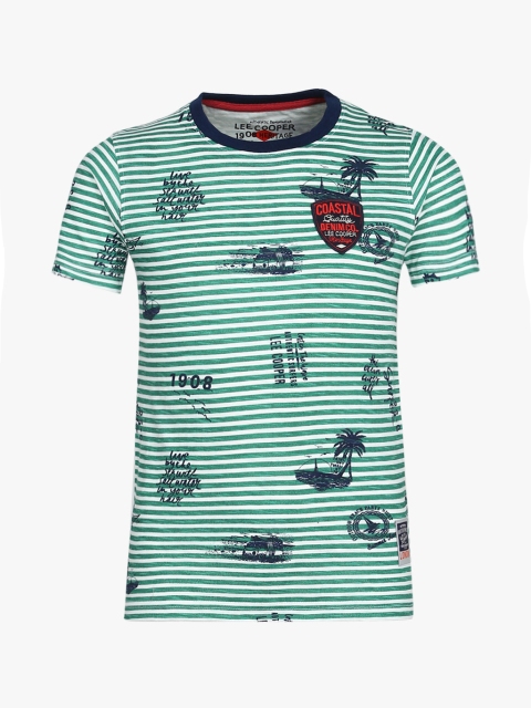 

Lee Cooper Boys Green Striped T-Shirt