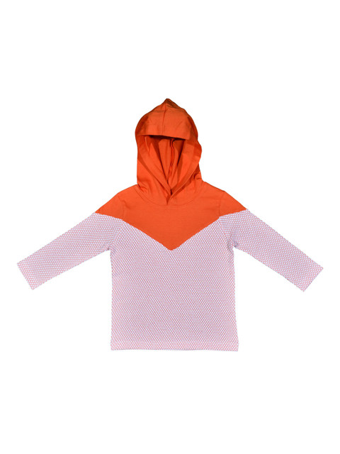 

ventra Boys Orange & Violet Printed Hooded Sweatshirt