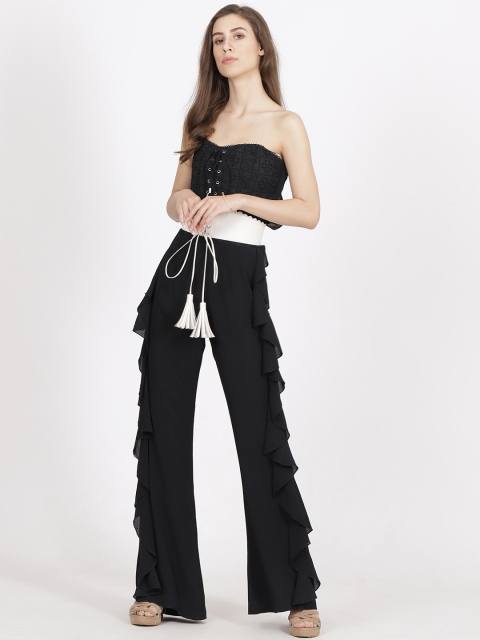 

Label Ritu Kumar Black Self Design Basic Jumpsuit