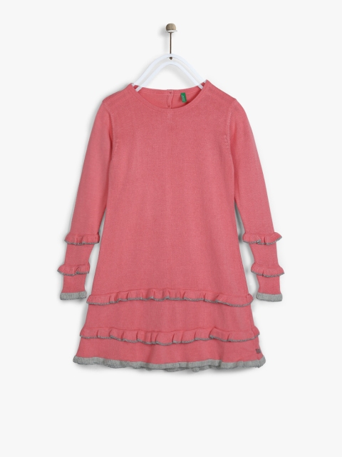

United Colors of Benetton Girls Pink Casual Dress