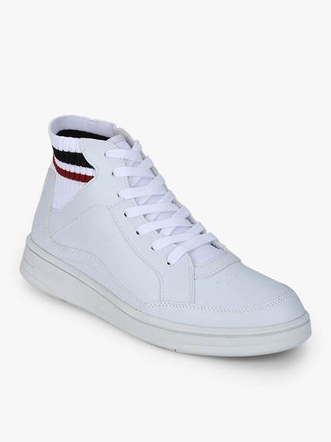 

MANGO Women White Solid Mid-Top Sneakers