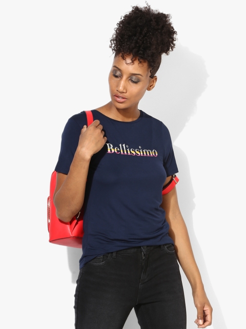 

Navy Blue Printed T Shirt