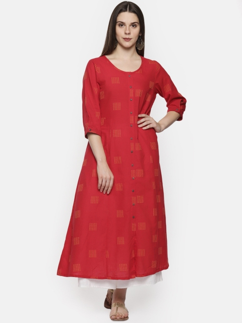 

RANGMANCH BY PANTALOONS Women Red Printed A-Line Kurta