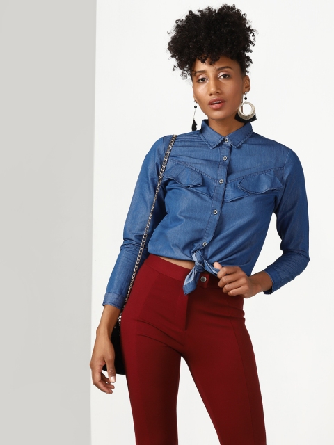 

Navy Blue Solid Regular Fit Shirt