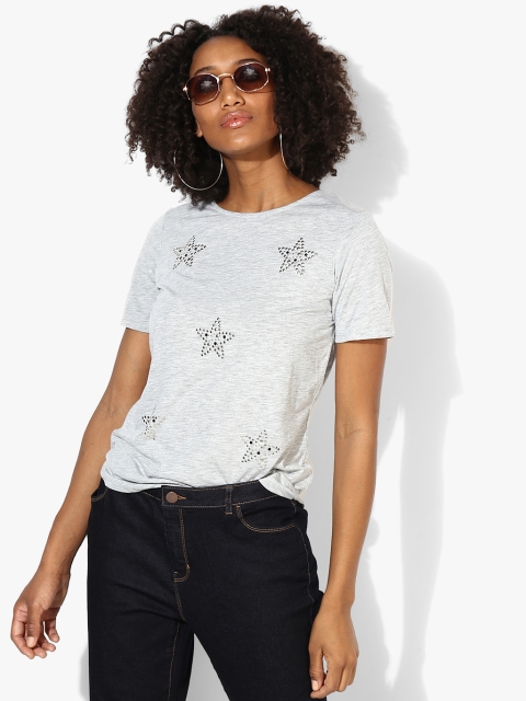 

DOROTHY PERKINS Grey Melange Embellished Blouse