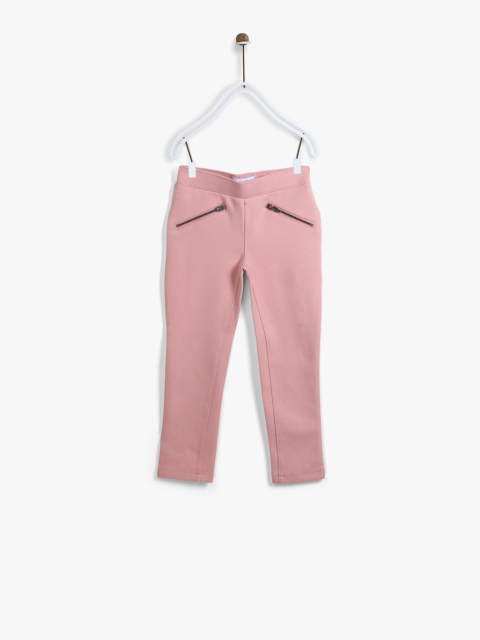 

The Childrens Place Girls Pink Solid Treggings