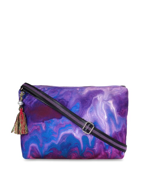 

Anekaant Purple Printed Sling Bag