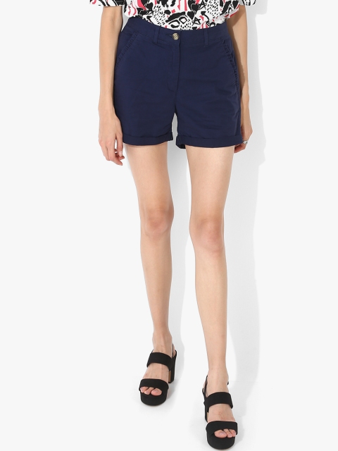 

DOROTHY PERKINS Women Navy Blue Solid Regular Fit Regular Shorts