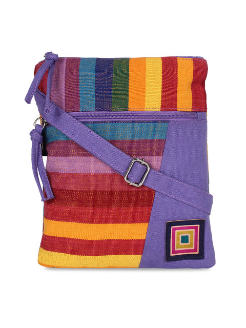 

Anekaant Multicoloured Striped Sling Bag, Multi
