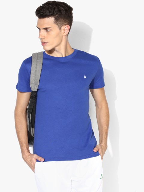 

Blue Solid Regular Fit Round Neck T-Shirt