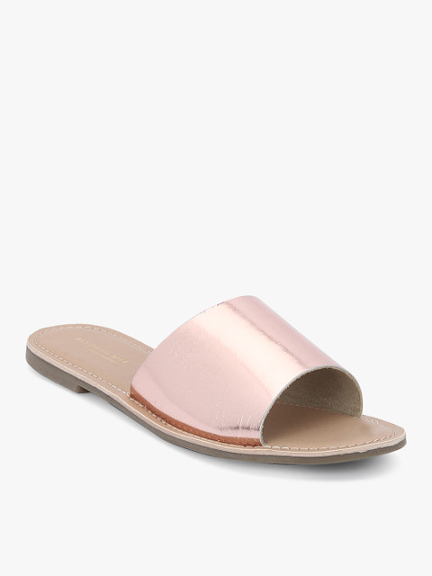

Steve Madden Women Rose Gold-Toned Solid Open Toe Flats